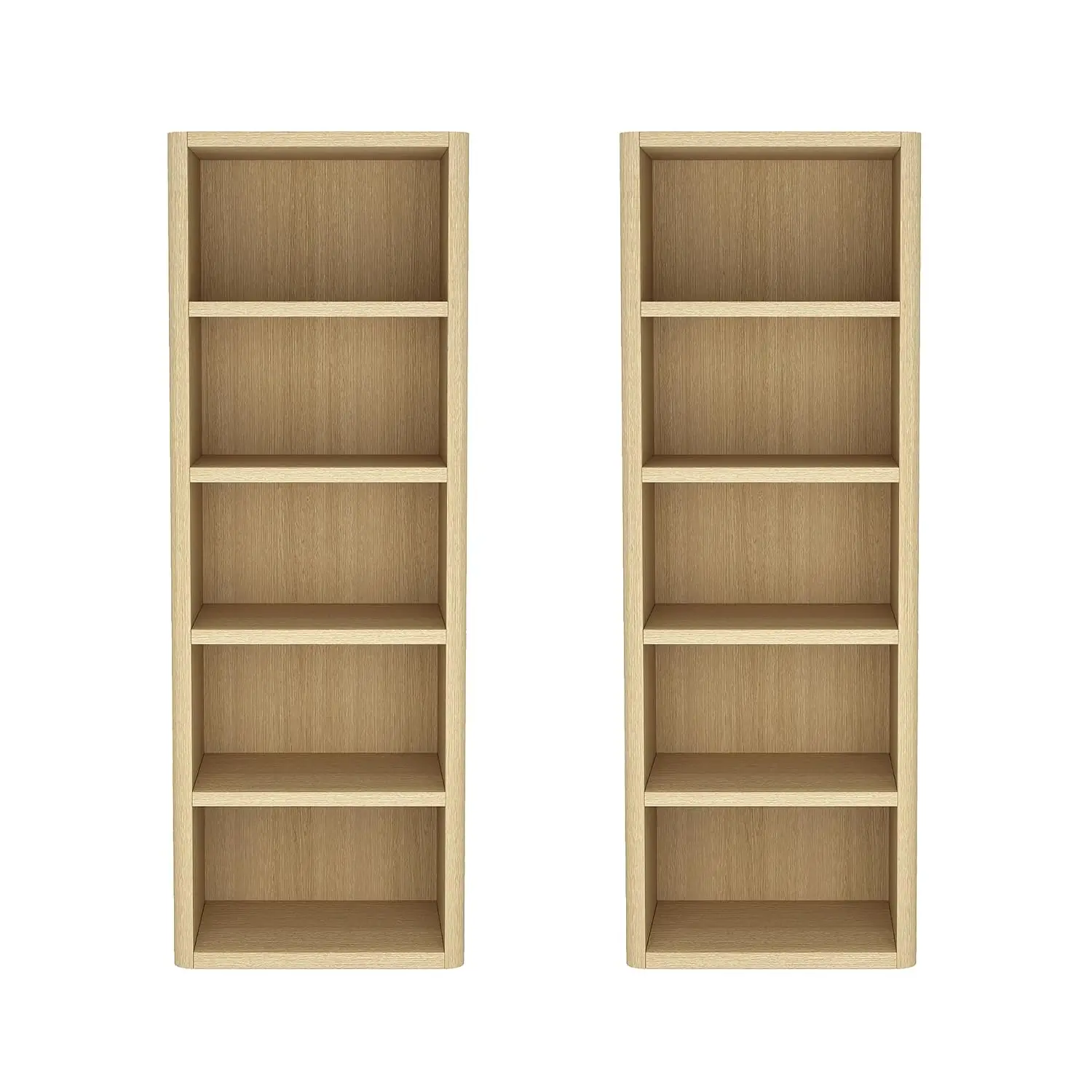 Rivington 5-Tier Bookshelf with Adjustable Shelves, 79 inch Tall Modern Bookcase Storage Organizer, Decor Display for Living Roo