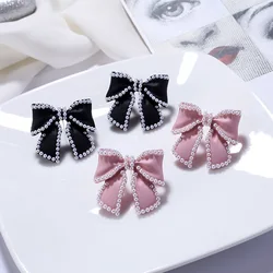 women sweet girl bow earrings feminine ladies pearl simple bowknot earrings