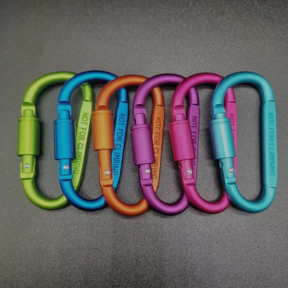 New Multi Colors Sports Keychain Aluminium Alloy with Lock Safety Buckle Climbing Button Outdoor Tool