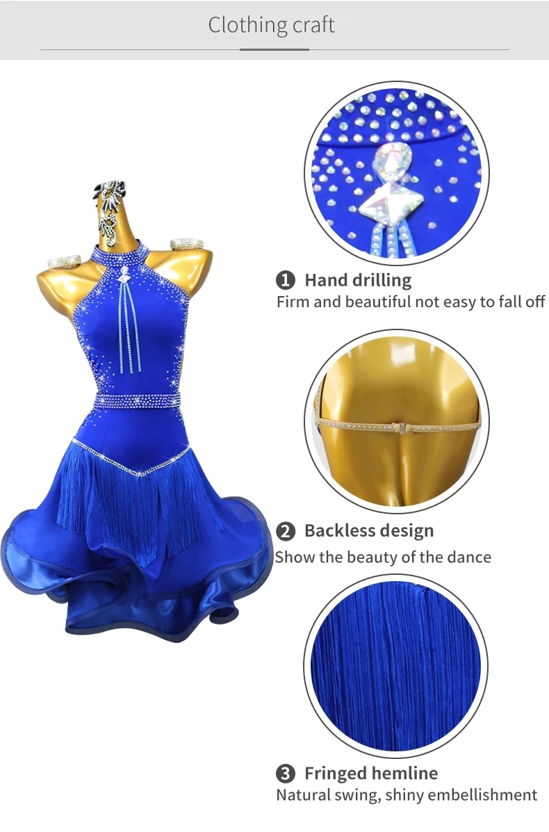 Damenkleid Lateinamerikanisches Tanzkostüm Mädchen Ballsaal Bühnenkostüm Damenbekleidung 2026 Eleganter Abend Sexy Kurzer Rock Mädchen Abschlussballkleidung – Detail 6
