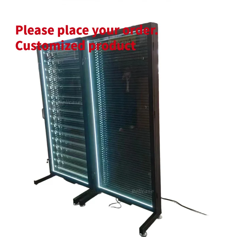 custom.Hot Single Side Trading Card Display Sport Cards with Adjustable Shelves Shop Cabinets