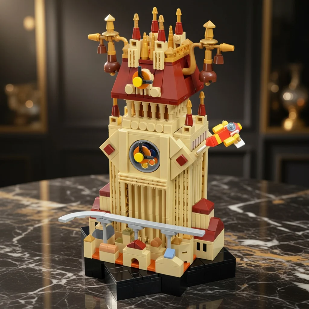 

MOC Fantasy Twilight City Clock Tower Building Blocks Retro Architecture Station Model DIY Bricks Toy For Adults Fans Gift