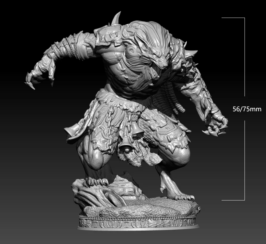 75mm 56mm 38mm Resin Model Kits Werewolf Warrior Figurine Sculpture Unpainted No Color DW-098