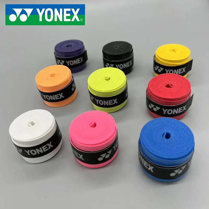 YONEX 오버그립 배드민턴 라켓 비스코스, 땀 흡수, Yy 플랫 테이프 그립 핸들, 테니스 스포츠 랩 테이프