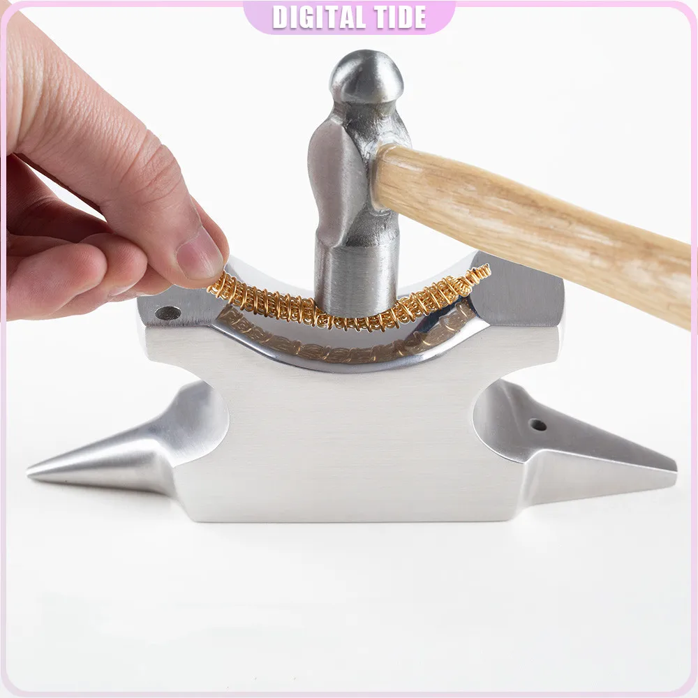 Stainless Steel Gold-plated Anvil Pad, Horn Anvil, Wire Winding Shape, Ring Correction, Gold and Silver Jewelry DIY Hand Tools