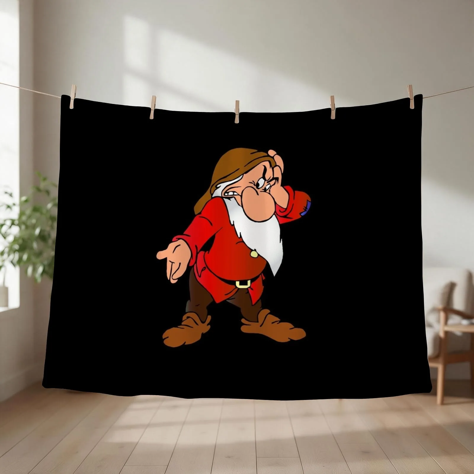 Grumpy dwarf Throw Blanket Kid'S Plaid on the sofa Flannels Decoratives Blankets