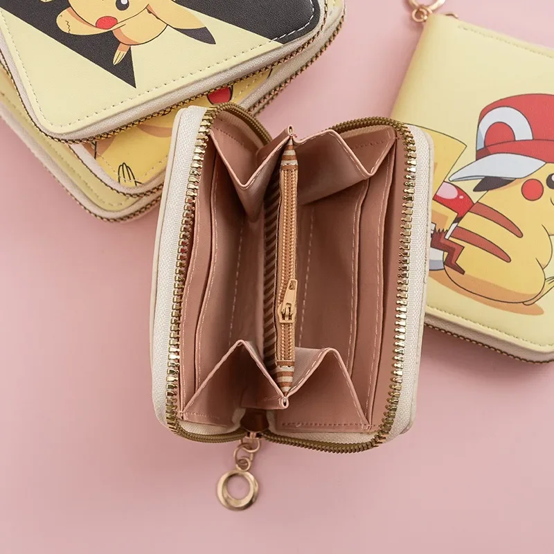 Pokemon Pikachu Cute Wallet for Boys Girls Anime Cartoon PU Coin Purse Students Key Card Storage Pouch Children Zipper Bags Gift