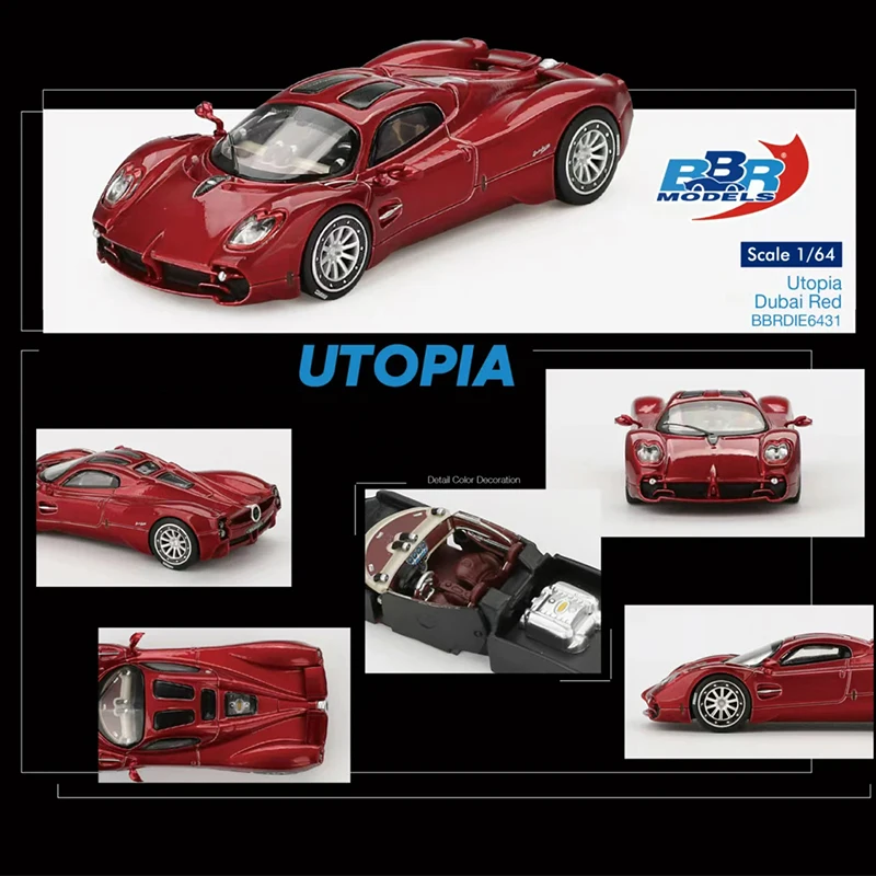 

PreSale BBR Utopia Dubai Red 1:64 Diecast Diorama Car Model Collection Miniature Toy