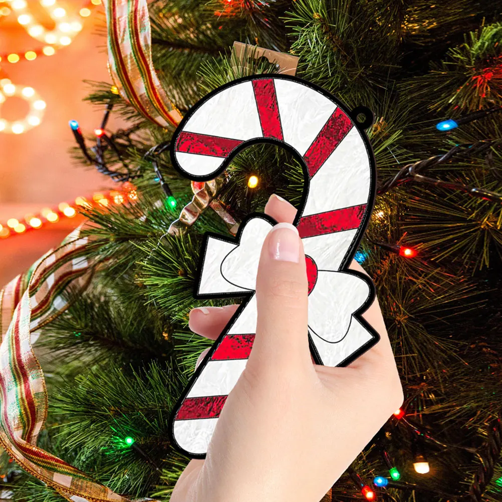 

Christmas Acrylic Pendant Artificial Plants Home Decor Listing Wall Hanging Candy Cane