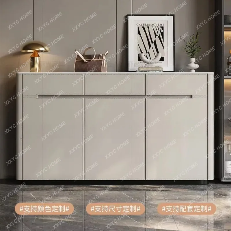 XXMinimalist Shoe Cabinet Modern Home Solid Wood Saddle Leather Book Shoe Rack Shoerack Organizer Shelf Shoes Organizers Furnit