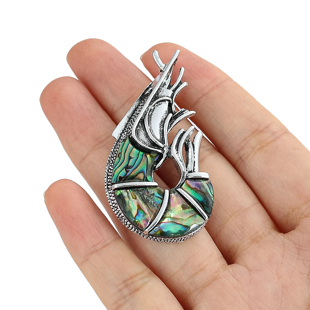 1PC Abalone Shell Lobster Brooch Pendant Shell Inlay Pin Costume Badge Decoration Accessories Party Supplies Craft Gift