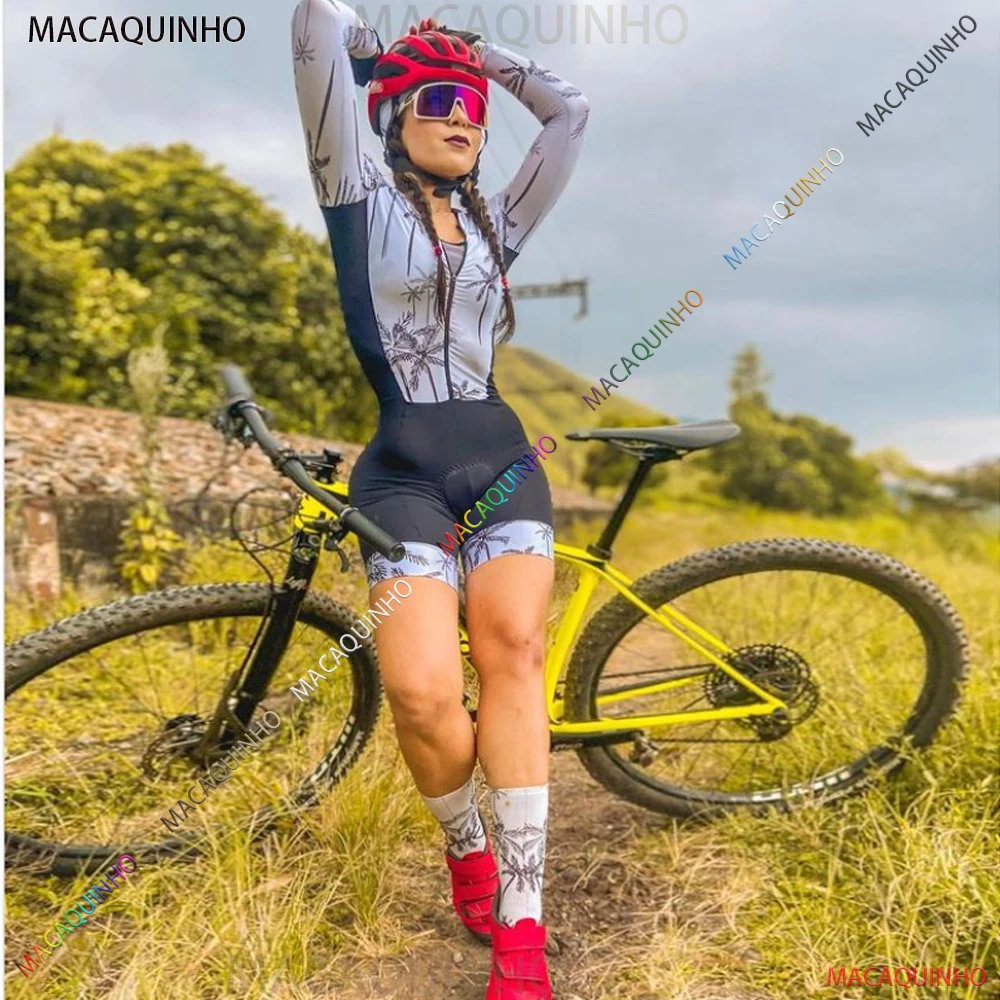 Macaquinho Ciclismo Kafitt Feminine Long Sleeve Cycling Jumpsuit Free Shipping Brazil Summer Cycling Jersey 2022 Women Clothing