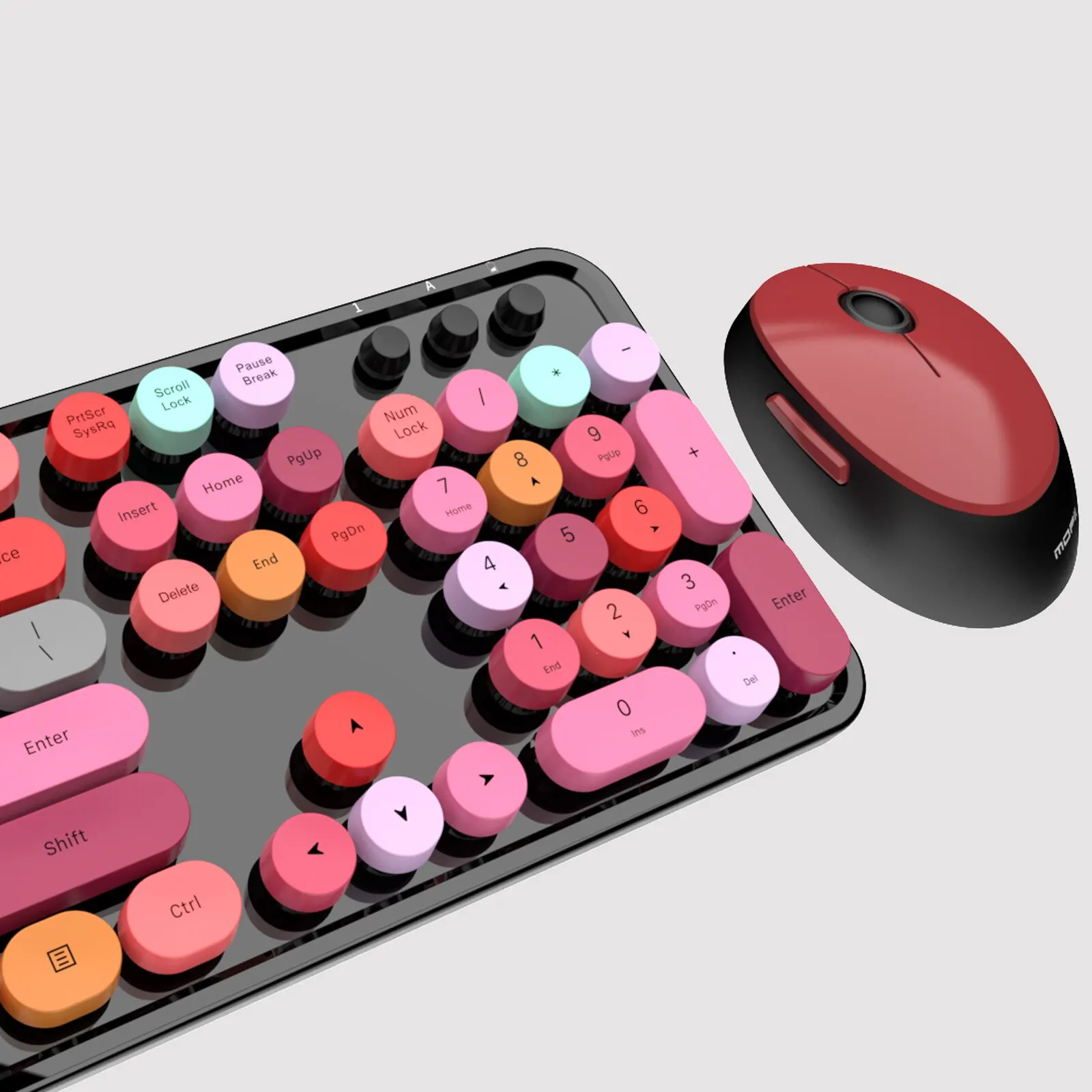 MOFII SWEETWireless Keyboard dan Mouse Combo,2.4G Plug and Play Keyboard mesin tik dan Mouse nirkabel Set untuk Windows, Desktop