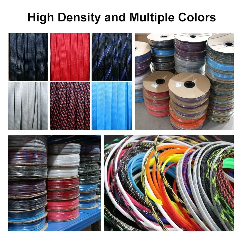 1~50m Purple PET Braid Sleeves 2~40mm High Density Insulated Snake Skin Sleeving Wire Wrap Sheath