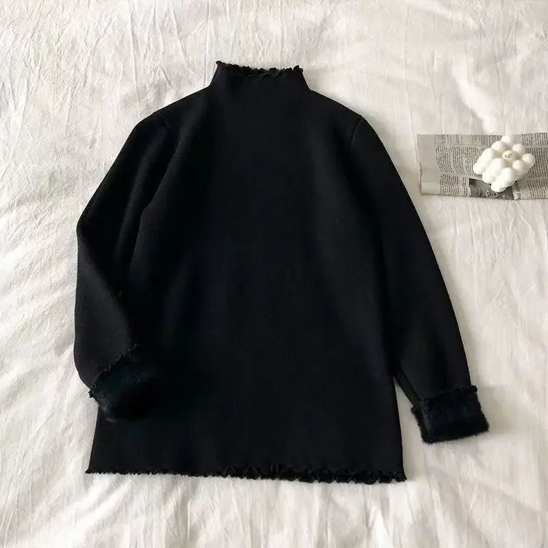 

Autumn and Winter Warm Long-sleeved Top Inside the T-shirt Women's Bottoming Half Turtleneck