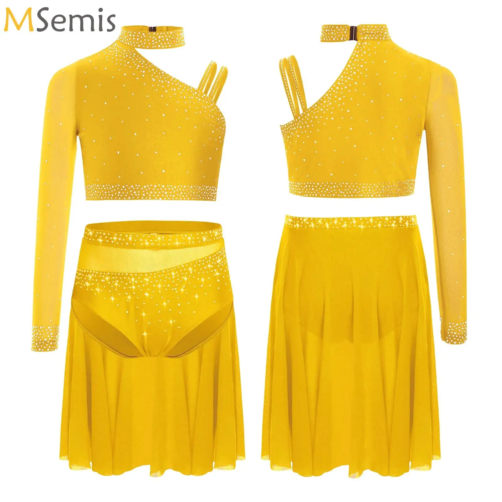 Teen Ballet Dance Costume Outfit Rhythmic Gymnastics Leotard Skirted Modern Professional Contemporary Lyrical Dance Skirts Tops