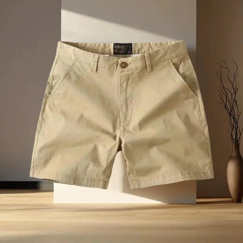 Retro American Workwear Shorts Men's Summer Loose Large Size Casual Dirt Resistant Five-Quarter Length Mid-Pelvis Pants