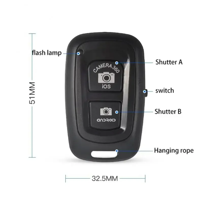 Remote Shutter Release for Phone Wireless bluetooth-compatible Control for Monopod Photo Camera Shutter Button Selfie Accessory