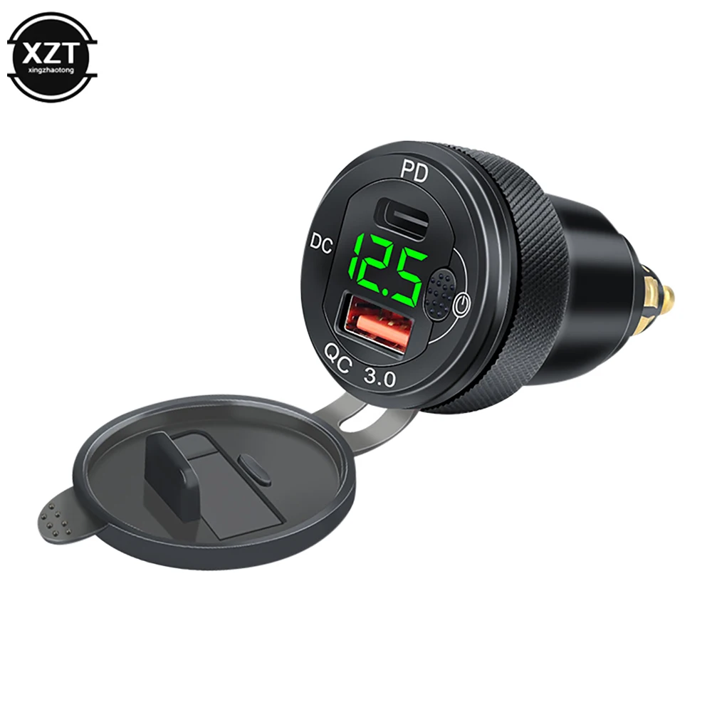 Cargador de motocicleta para coche, adaptador de carga de aleación de aluminio, doble USB, PD, 12-24V, QC3.0, accesorios para coche BMW, nuevo