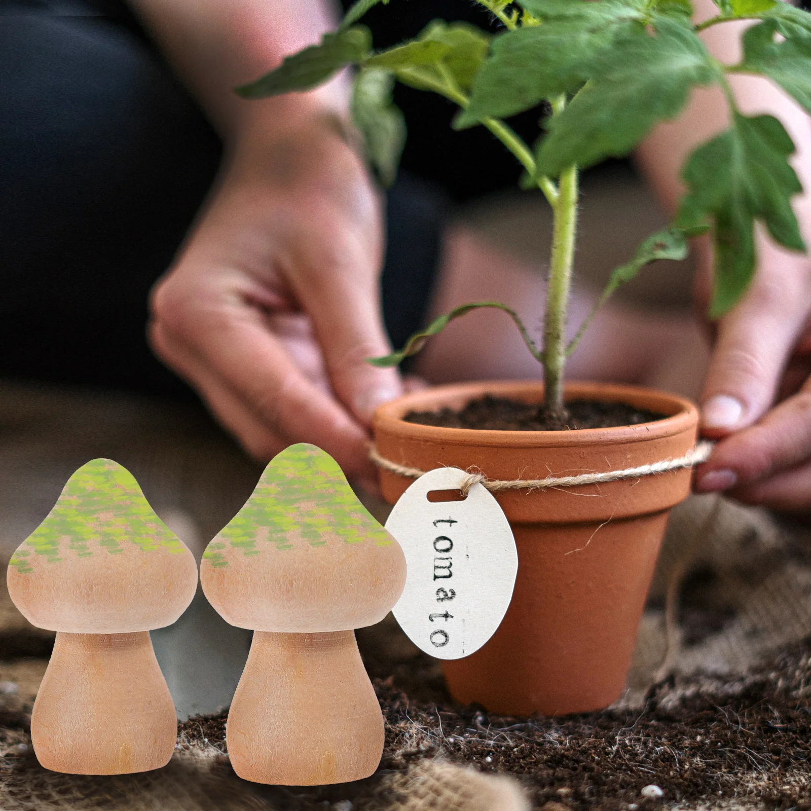 

60Pcs DIY Unfinished Wooden Mushroom Peg Painting Crafts Creative Desktop Ornament Graffiti Mushroom Decoration