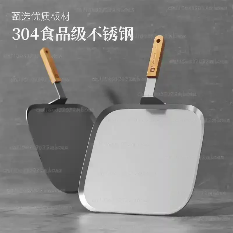 Uncoated 304 Stainless Steel Pan, Thick Square Flat Bottom Fry Pan, Ideal for Steak, Eggs and Daily Breakfast