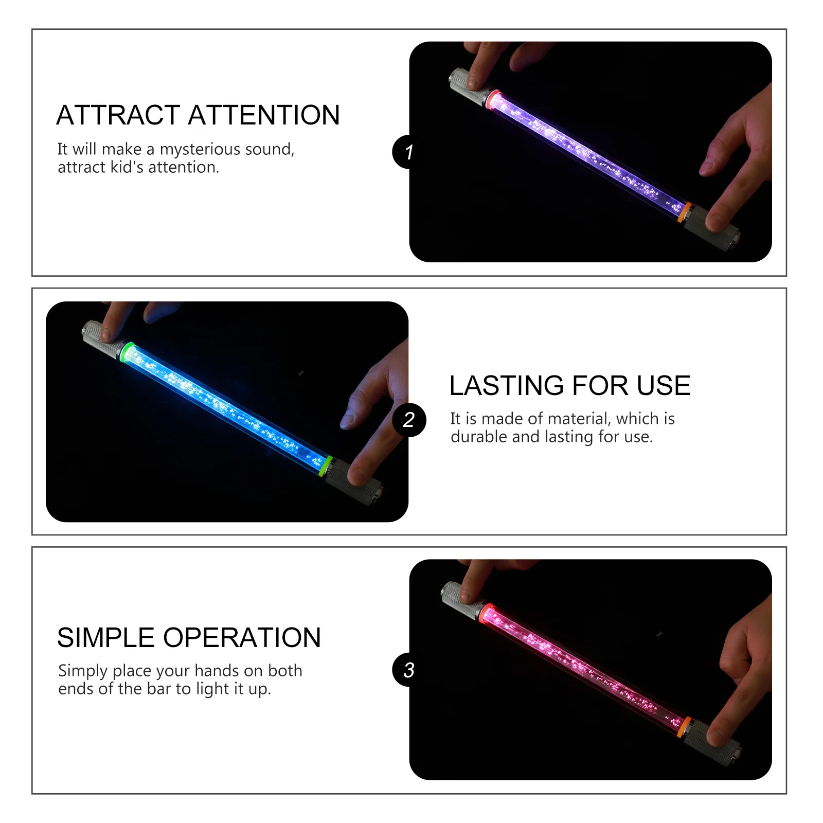 

1Set Human Body Conductive Rod Scientific Experiment for Kids Educational Science Experiment Kit Colored Light Conducting