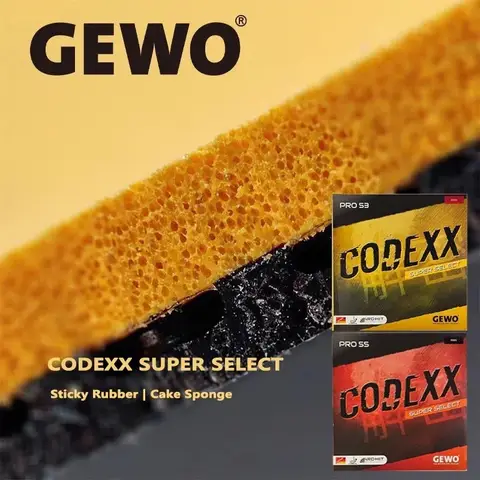 GEWO CODEXX PRO 폭발적인 마찰력 탁구 고무, 끈끈한 탁구 케이크 스폰지, GEWO CODE XX PRO 53 55