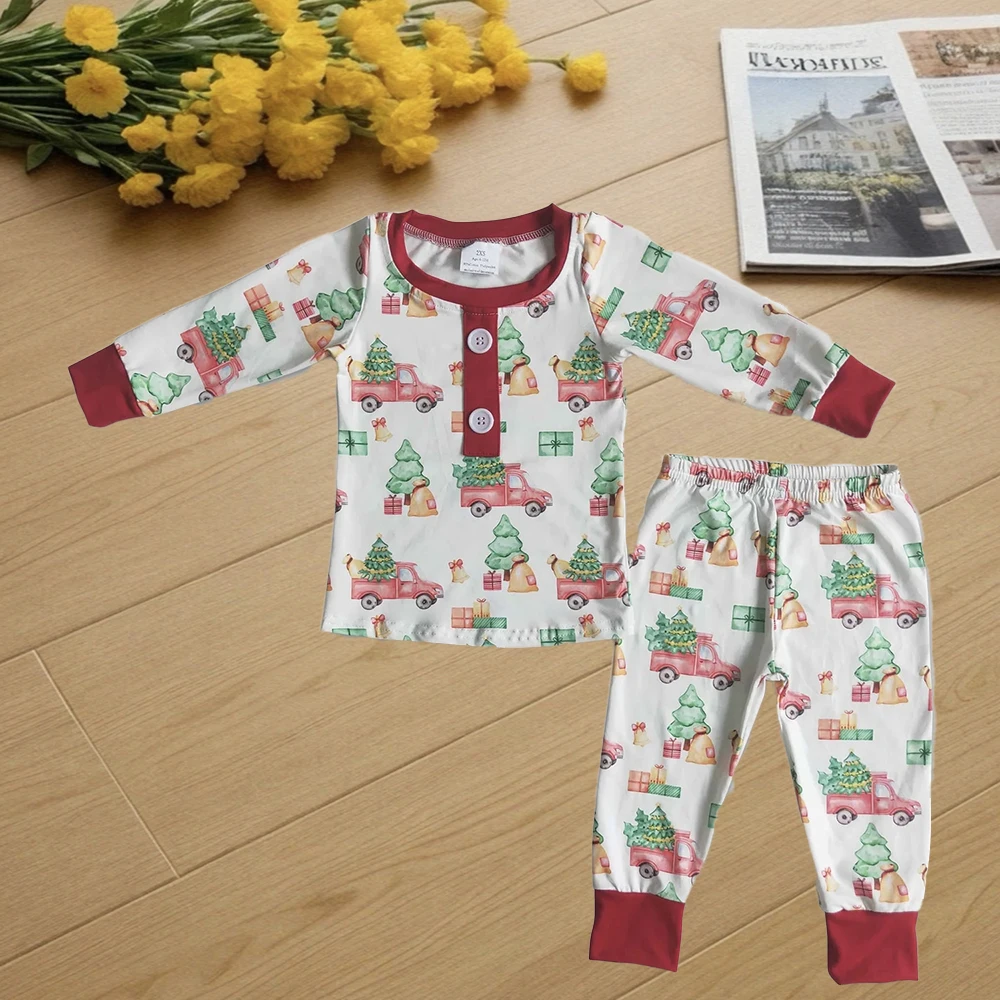 

9.29 Kids Winter Clothes For Boys Baby Kids Children Red Christmas Tops Pants Pajamas