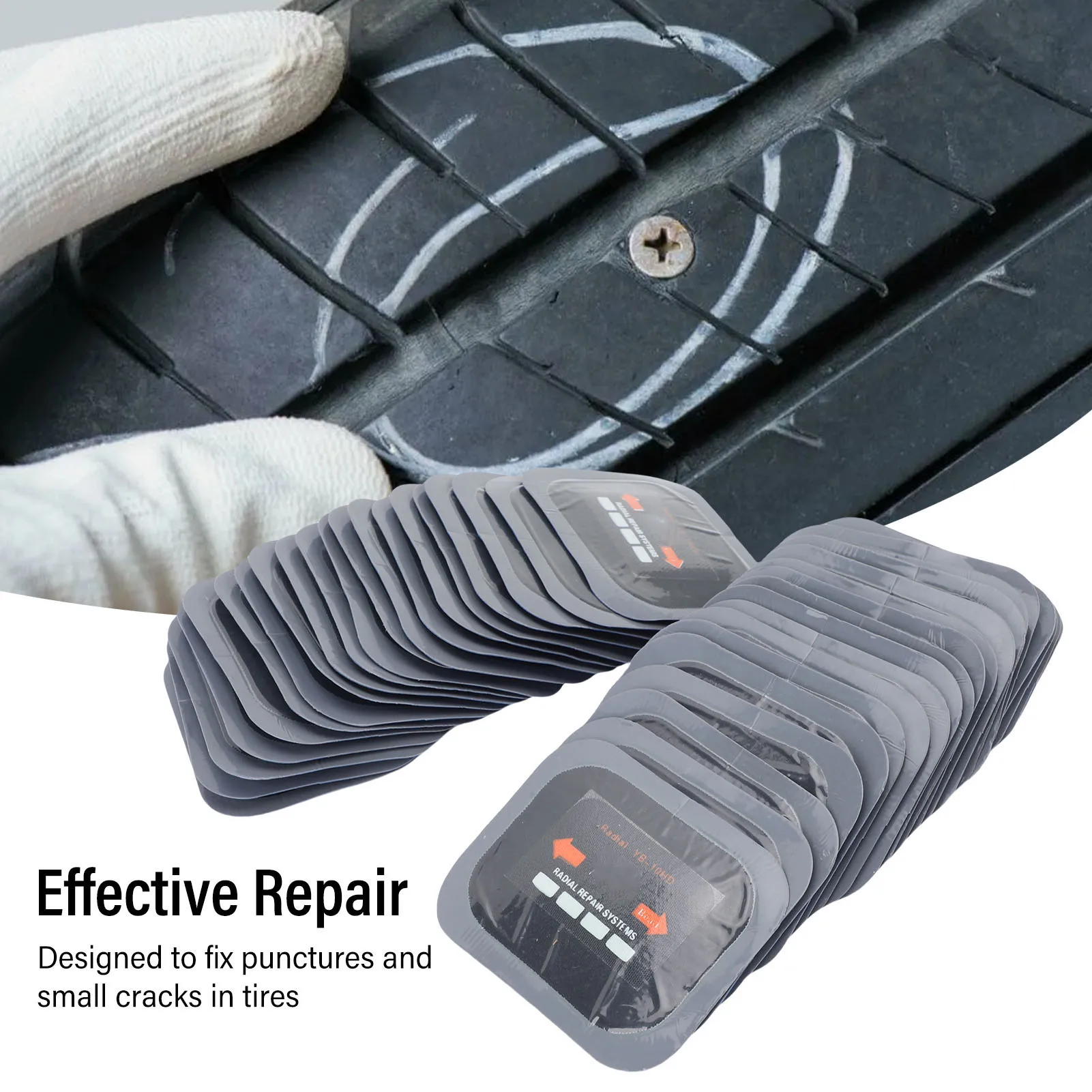 

Набор из 40 заплаток для ремонта шин, радиальные заплатки для ремонта шин 65x80 мм, резиновые заплатки для автомобилей, мотоциклов, грузовиков
