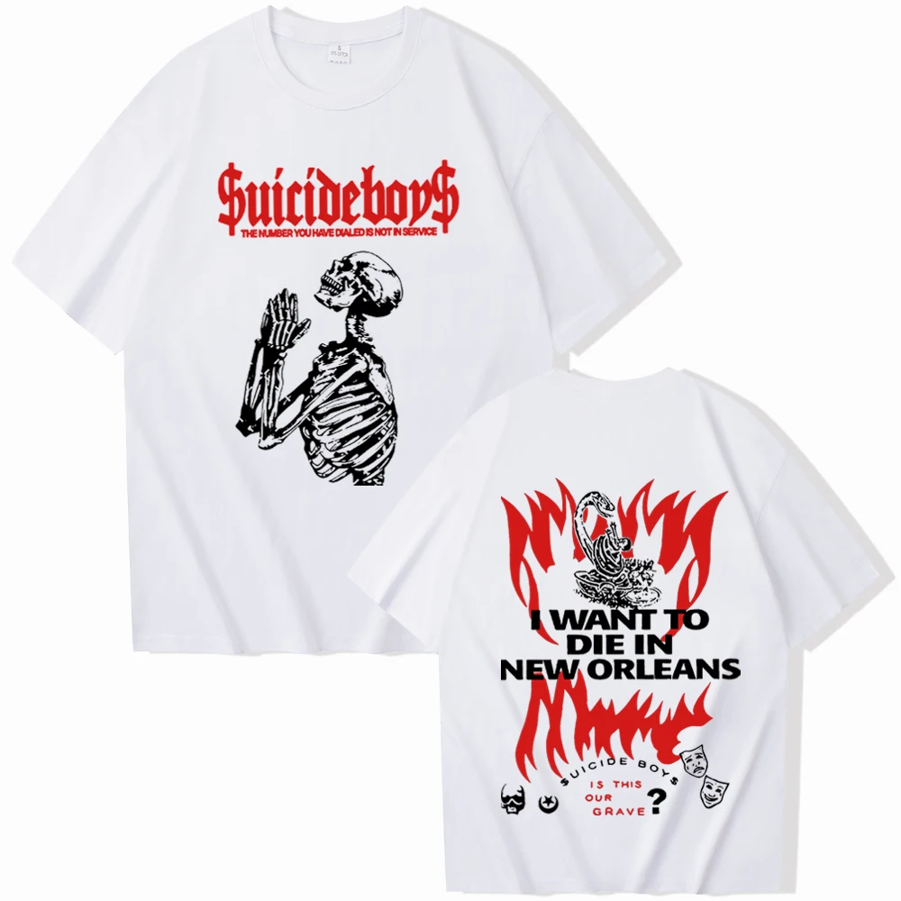 Koszulka Suicideboys G59 Suicideboys koszula Suicideboys amerykański Hip Hop z okrągłym dekoltem na koszule z krótkim rękawem