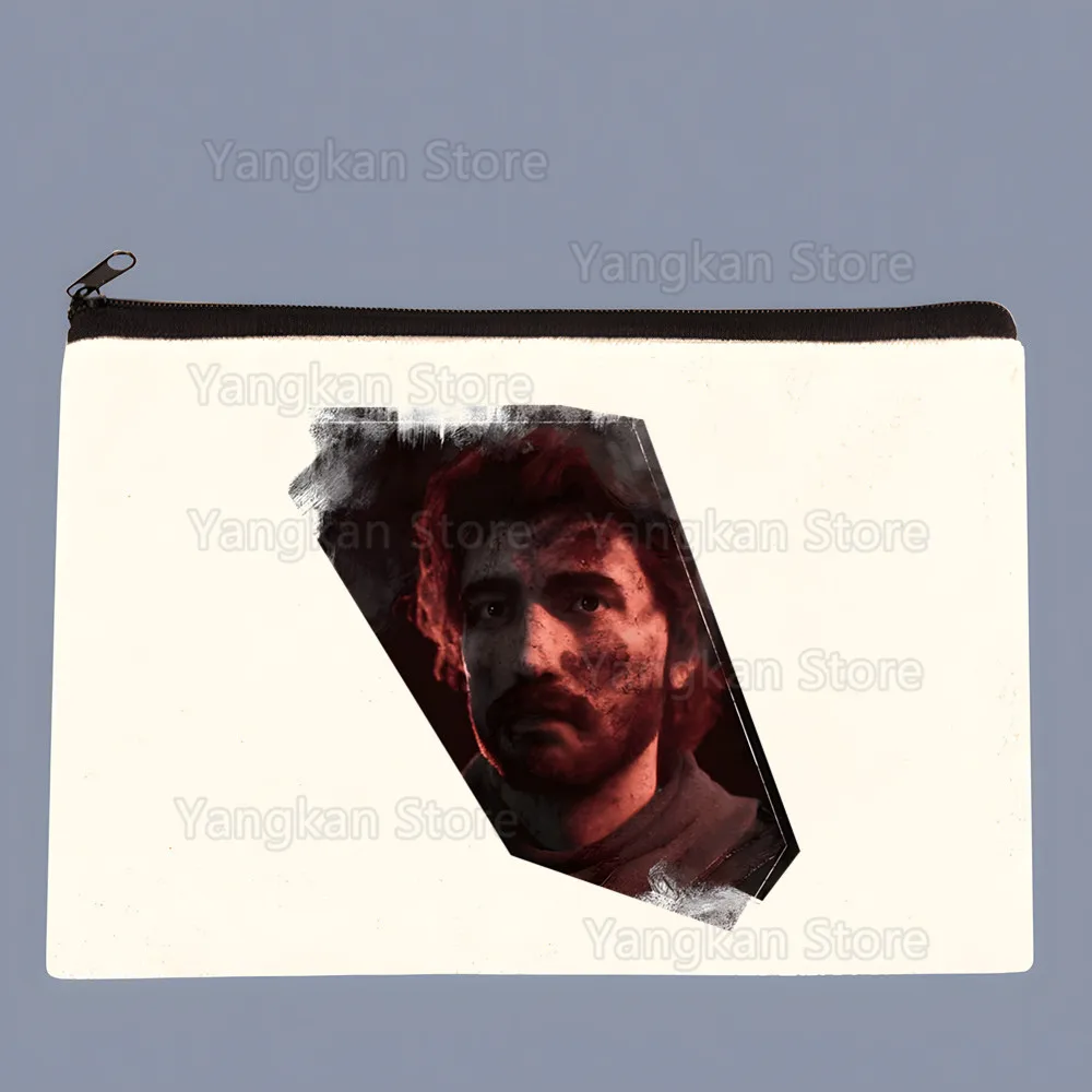 Clair Obscur Expedition 33 Padrão Sacos de armazenamento de lona Bolsa de cosméticos de viagem Bolsa divertida com zíper Material de escritório Estojo de lápis Carteira