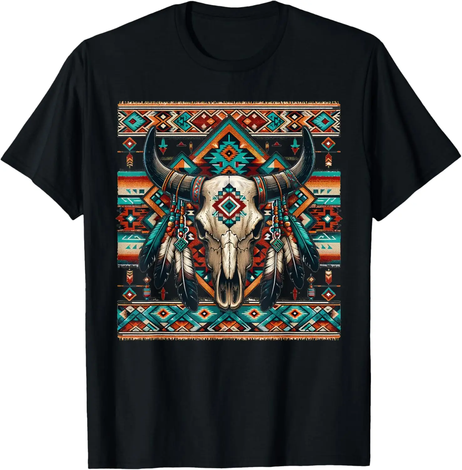 

Western Boho Aztec Pattern Vintage Style Traditional Tribal T-Shirt