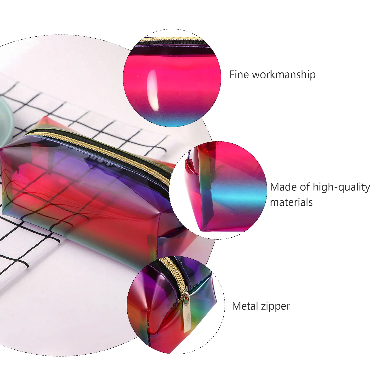 

Bag Makeup Transparent Toiletry Mini Clear Organiser Small Ultra Thin Flat Lay Pouch Cosmetics Bags for Travel