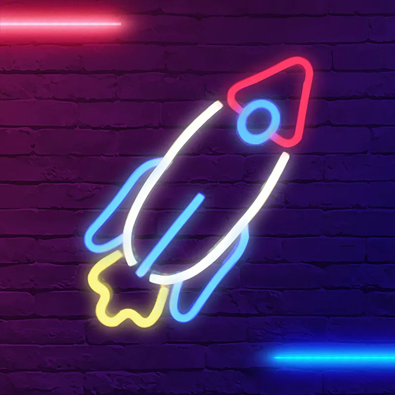 USB Neon Light Sign Astronaut Space Series Art acrilico Sign Gaming Bar Room Wall Decor Home Party Hanging Neon Sign regalo per bambini