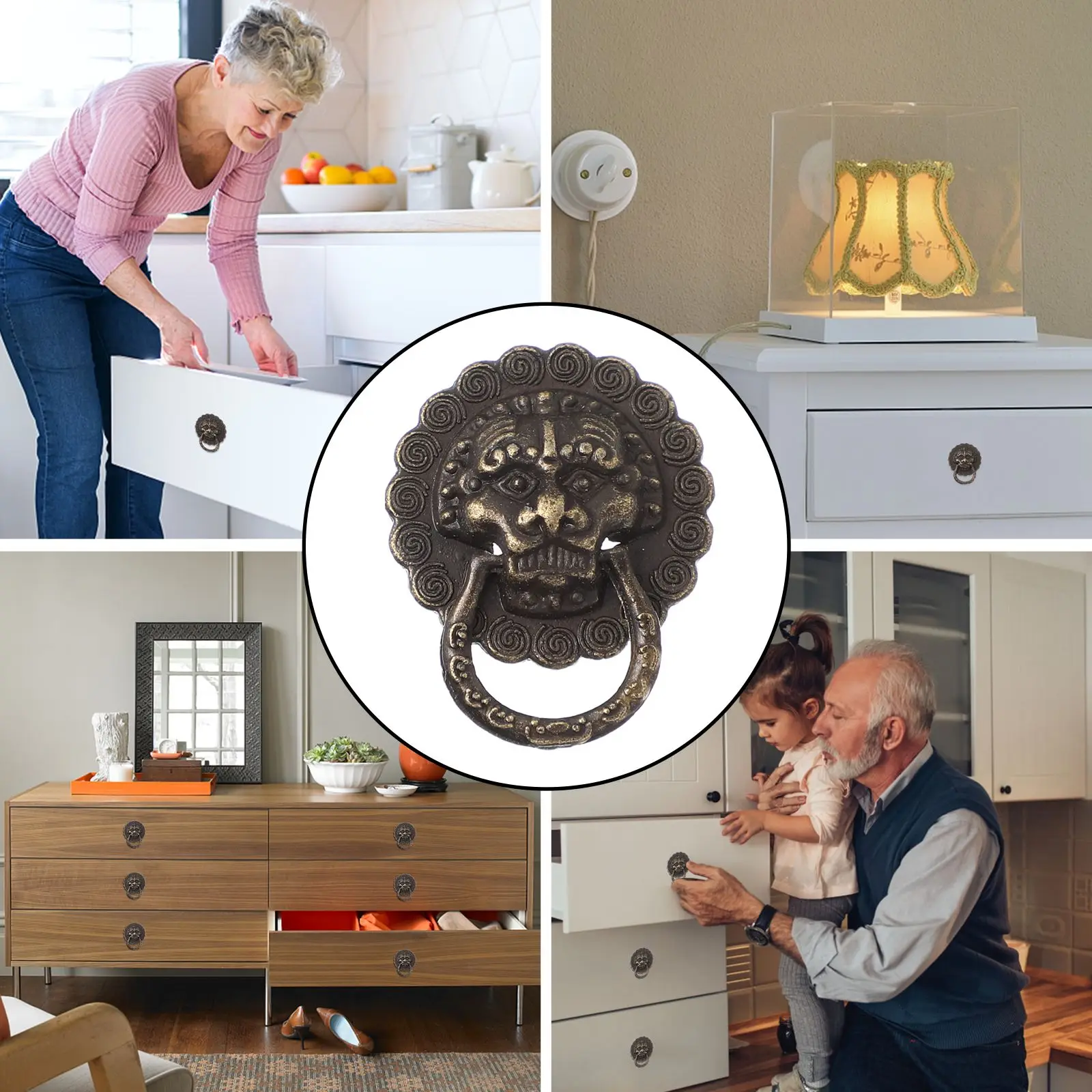 

24Pcs 20Mm Bronze Lion Head Wine Box Knobs Zinc Alloy Drawer Pulls for Cabinet Furniture Door Handle Decorative Hardware