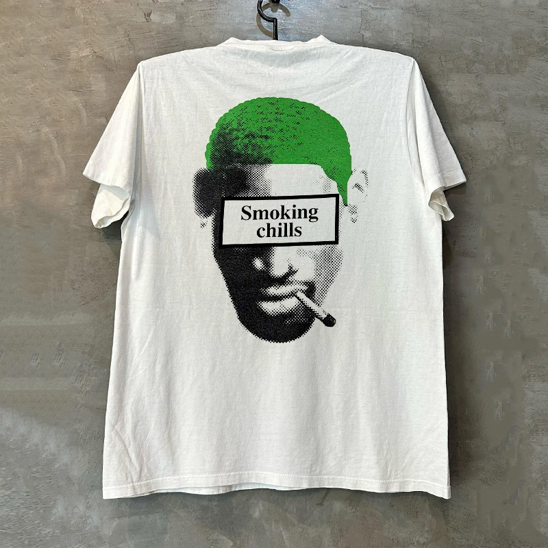 دينيس رودمان انتعاش الملك رودمان العصرية صورة قصيرة الأكمام تي شيرت خمر روفيان وسيم المقلية الشارع #1