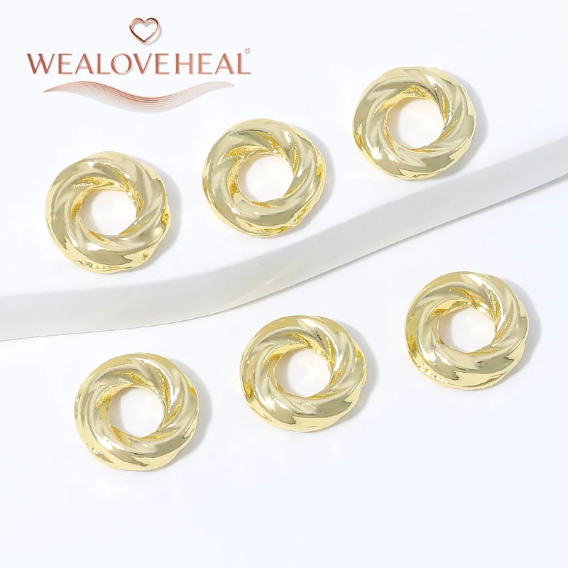 18K vergoldete Messing-Distanzperlen, Trennperlen, runde Perlen für DIY-Armbänder, Halsketten, Schmuckherstellungszubehör – Detail 18