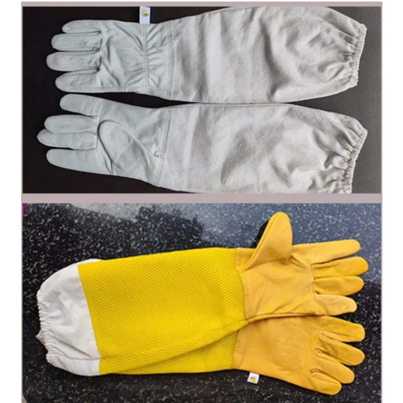1 Pair Beekeeping Gloves – Thickened Soft Canvas & Sheepskin, Puncture-Proof, Durable for Honey Harvesting & Hive Work