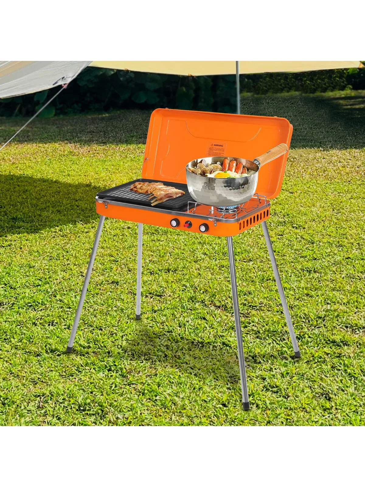 

Adjustable Camping Stove Portable Gas Grill Cooker Outdoor Grill Stove High Spatial Adaptability for Camping BBQ Picnic