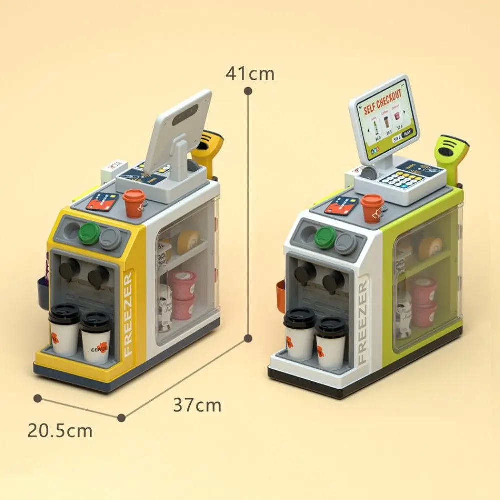 Vending Counter Role Play Cash Register Toy Educational Play House Simulation Coffee Machine Calculator Miniature Food 's Play