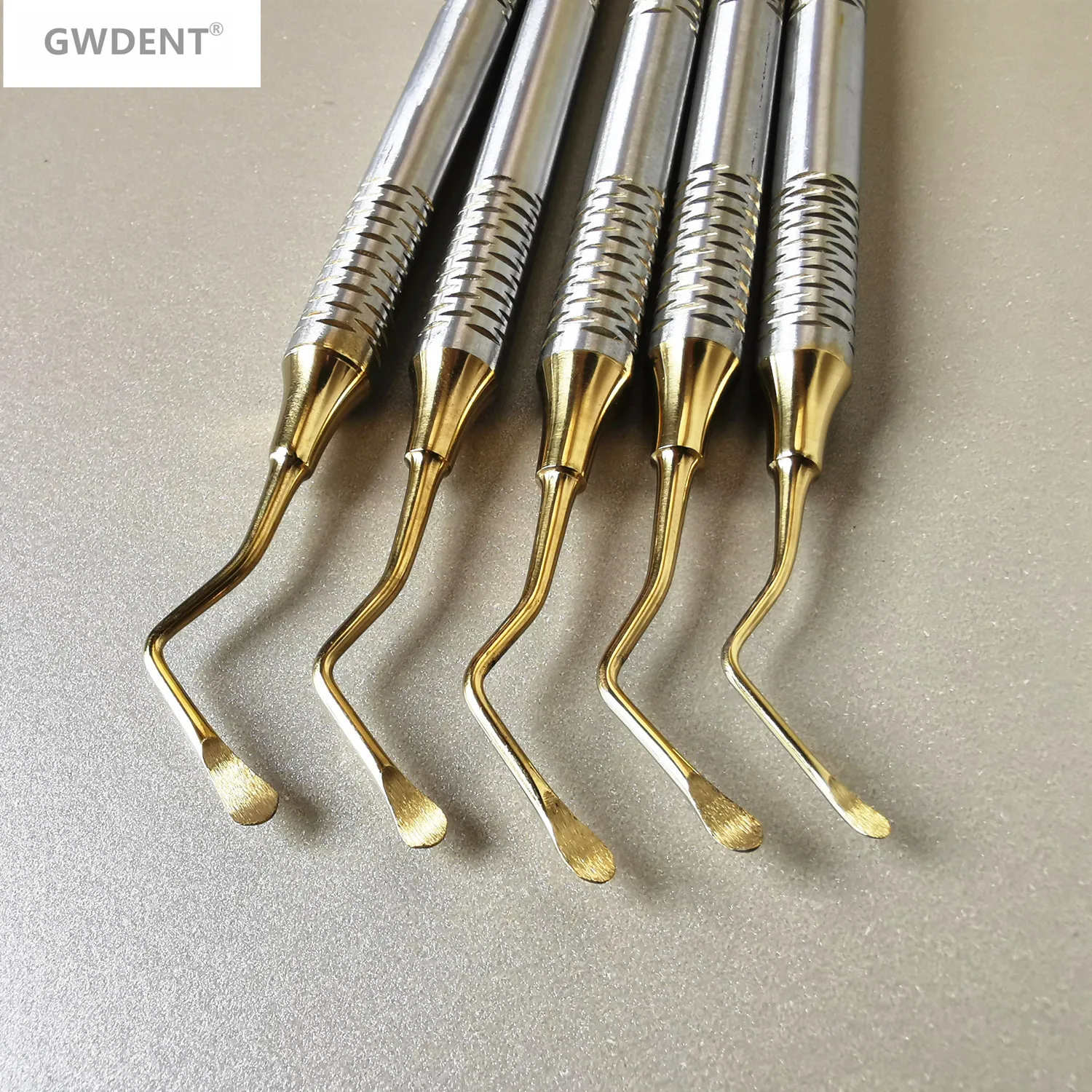 5Pcs/set High quality Dental Excavator Spoon Tooth Cleaning Tool Stainless Steel Double Ends Long Handle