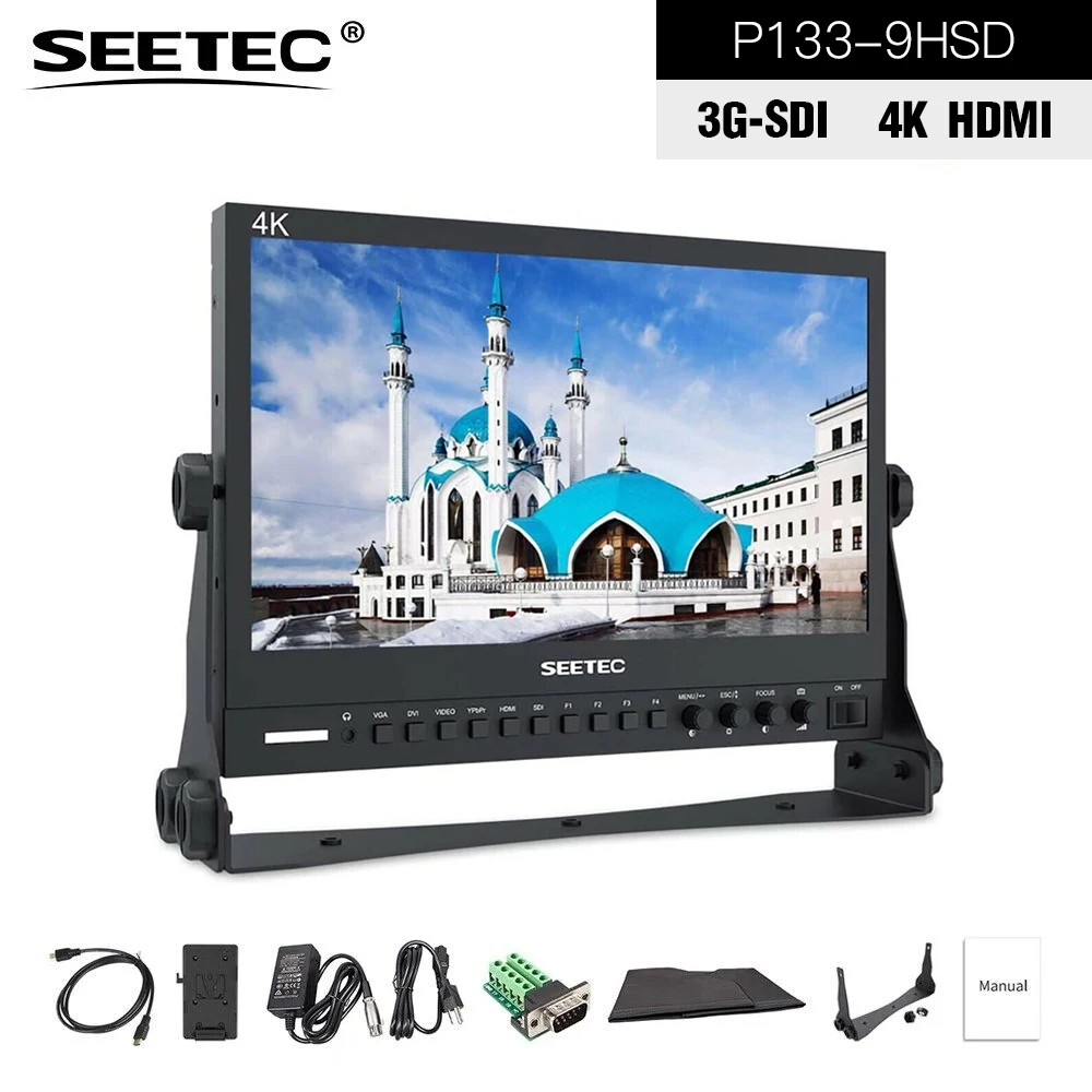 SEETEC P133-9HSD 13.3-inch Alloy Professional Broadcast 4K Monitor Ultra-high Definition 3G-SDI HDMI AV YPbPr