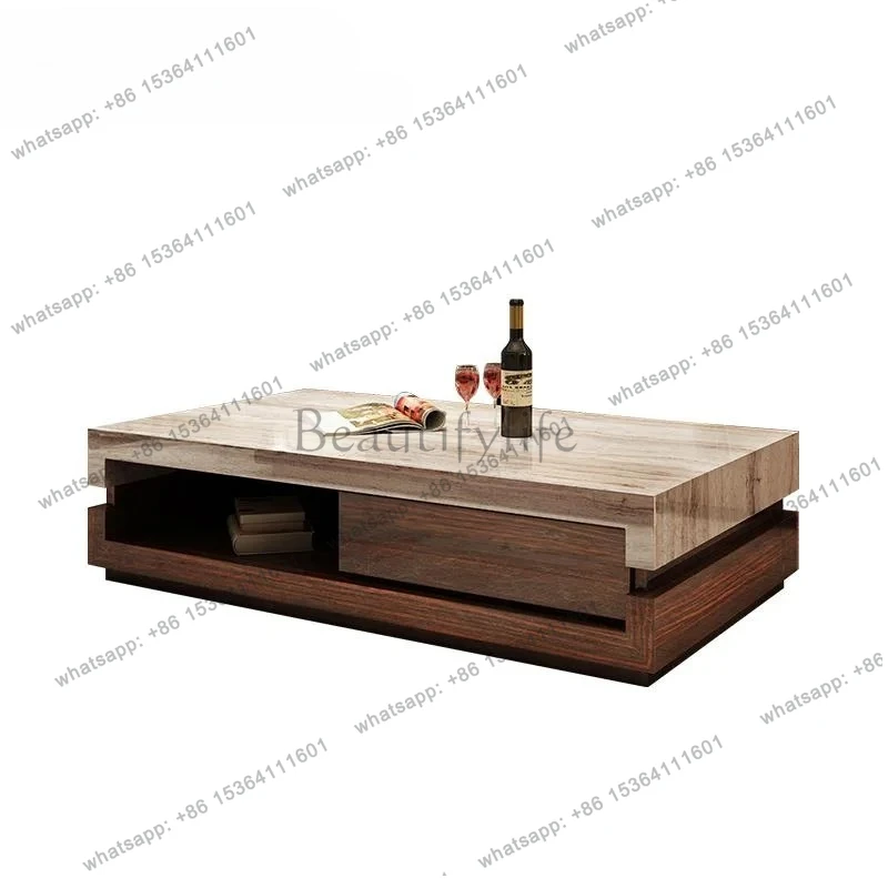 Post-modern coffee table living room pattern square high-end storage table tea table
