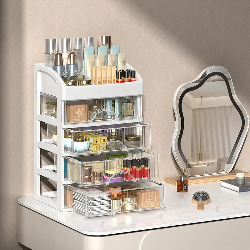 Desktop Storage Box Multi-layer Cosmetics organizer Drawer Jewelry Box Makeup organizer Multi-functional Plastic Storage Cabinet