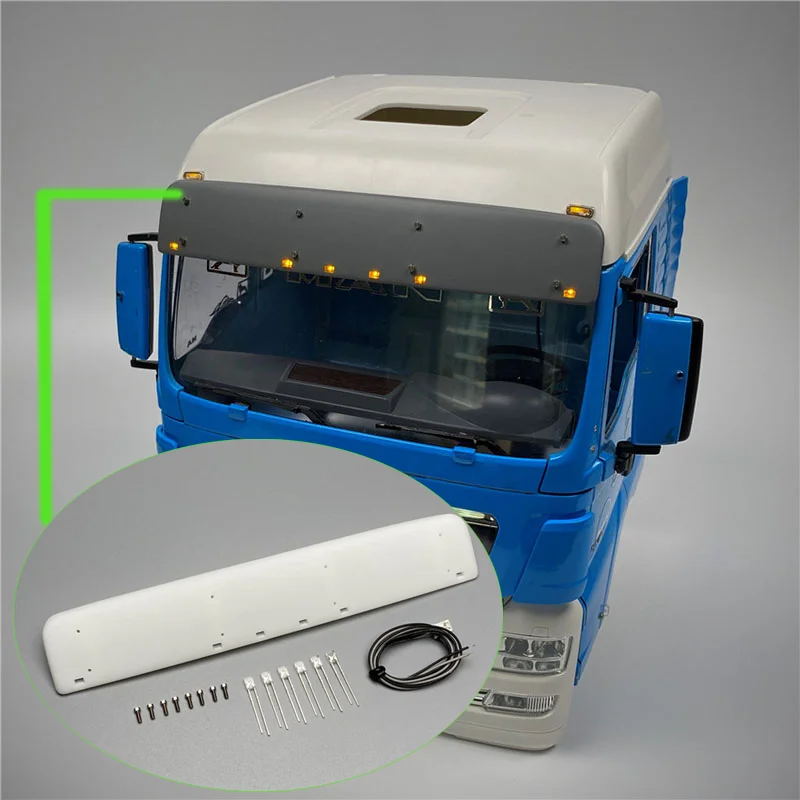 1:14th Scale Plastic Sun Visor with LED Lights for Tamiya RC Truck MAN TGS