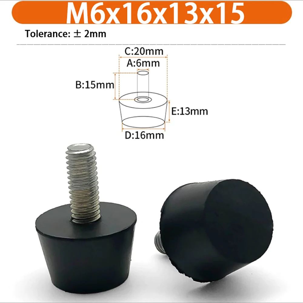 M6 M8 M10 Rubber Verstelbare Voeten Pad Voeten Pad Met Schroef Tafel Stoel Balck Stelvoet Pad Meubilair Been anti-shock Bescherming
