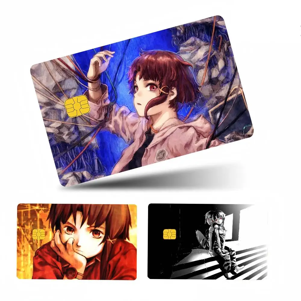 Anime S-Serial Experiments L-lain Anime Cartoon Sticker Film Skin For Credit Card Debit Bank Bus Card Small Big Chip No Chip