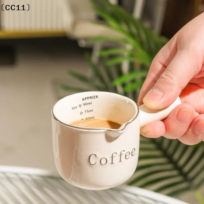 Afbeelding 6: Keramische Espresso Koffie Maatbeker Met Schaal Extractiebeker Melkkannetje Met Handvat Latte Mixer Schaal Maatbekers〔CC11〕