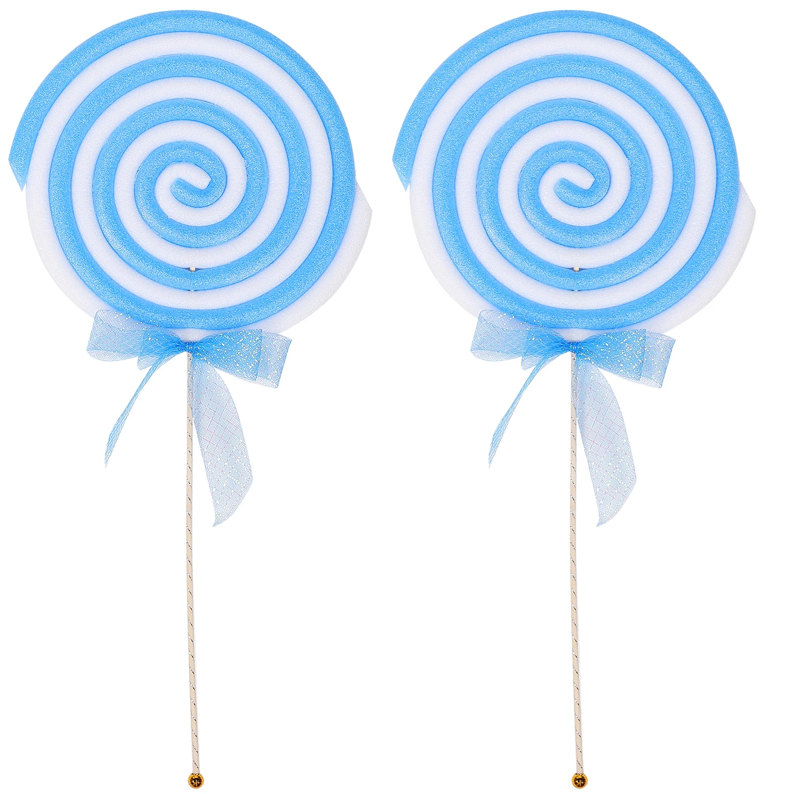 

2 Pcs Lollipop Photo Decor Party Prop Gift Rounded Plastic Candy Embellishment Miss Festival Model