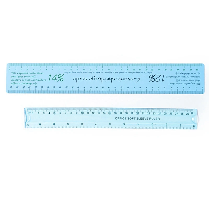 Ceramic Shrinkage Scale Set 2pcs Ceramic Shrinkage Scale Set Plastic Soft Ruler DIY Ceramic